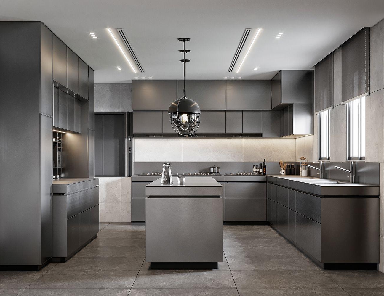 Mẫu tủ bếp inox