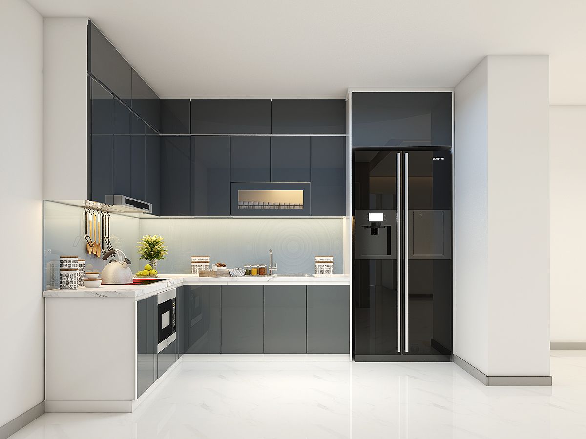 Mẫu tủ bếp nhôm xingfa cao cấp