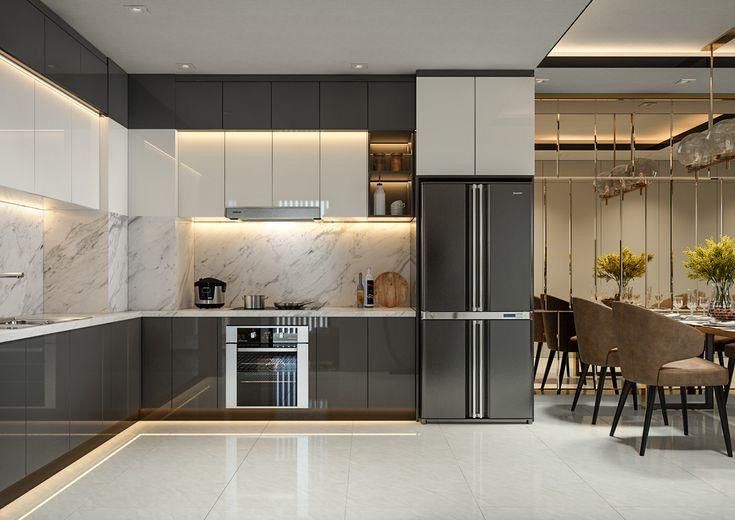 Mẫu tủ bếp nhôm xingfa