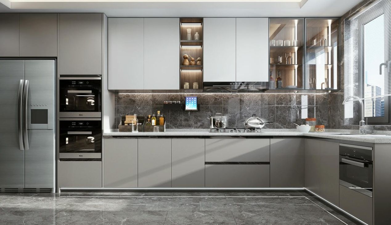 Mẫu tủ bếp nhựa Picomat kết hợp tủ trên và tủ dưới Mẫu tủ bếp nhựa Picomat kết hợp tủ trên và tủ dưới