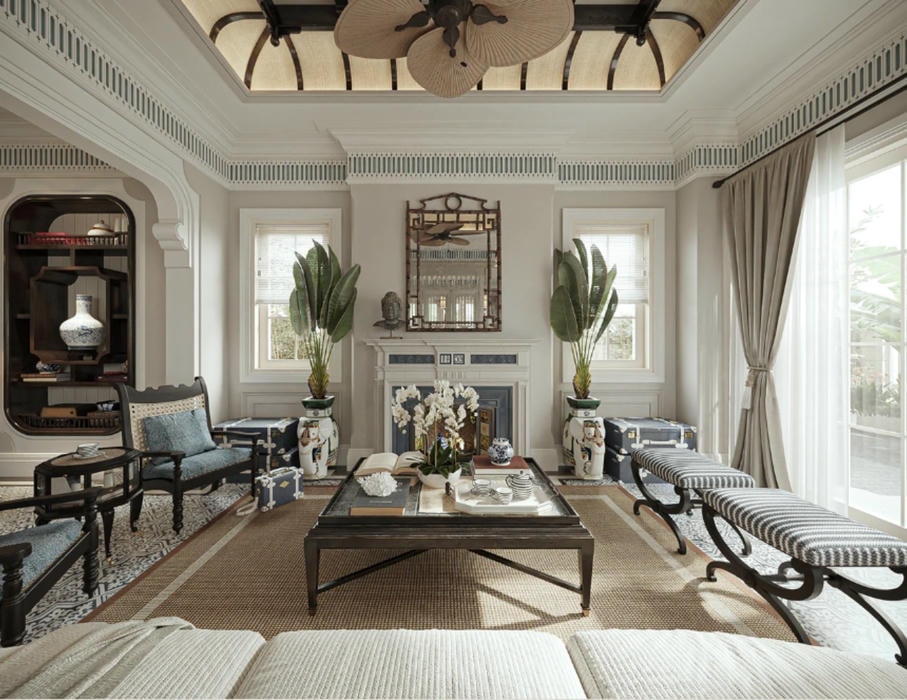 Thiết kế nội thất biệt thự nghỉ dưỡng đẹp, tinh tế và cao cấp 40 Nội thất biệt thự nghỉ dưỡng phong cách Indochine
