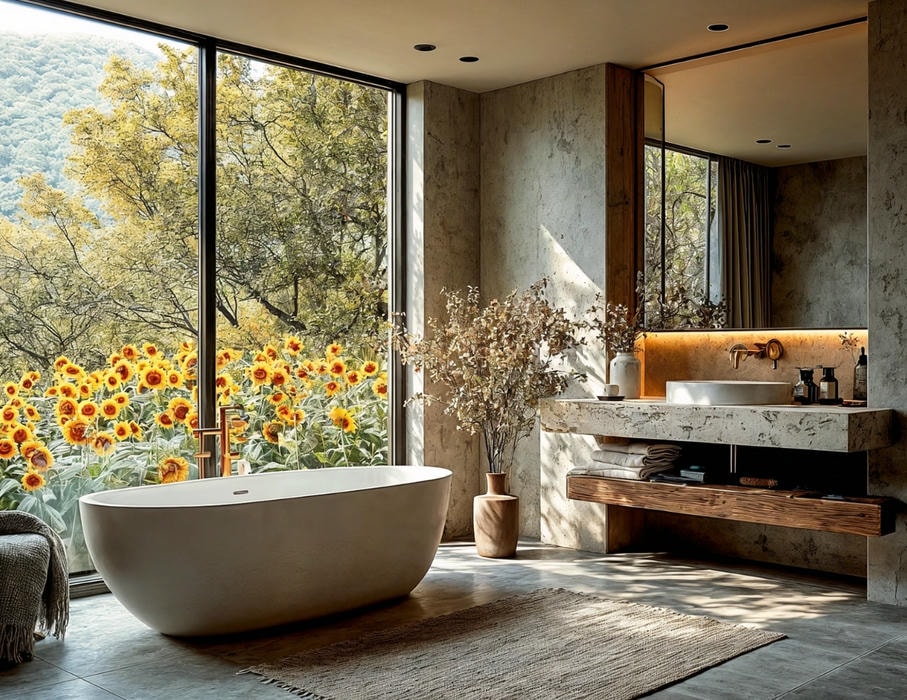 Thiết kế nội thất biệt thự nghỉ dưỡng đẹp, tinh tế và cao cấp 29 Nội thất phòng tắm một biệt thự nghỉ dưỡng