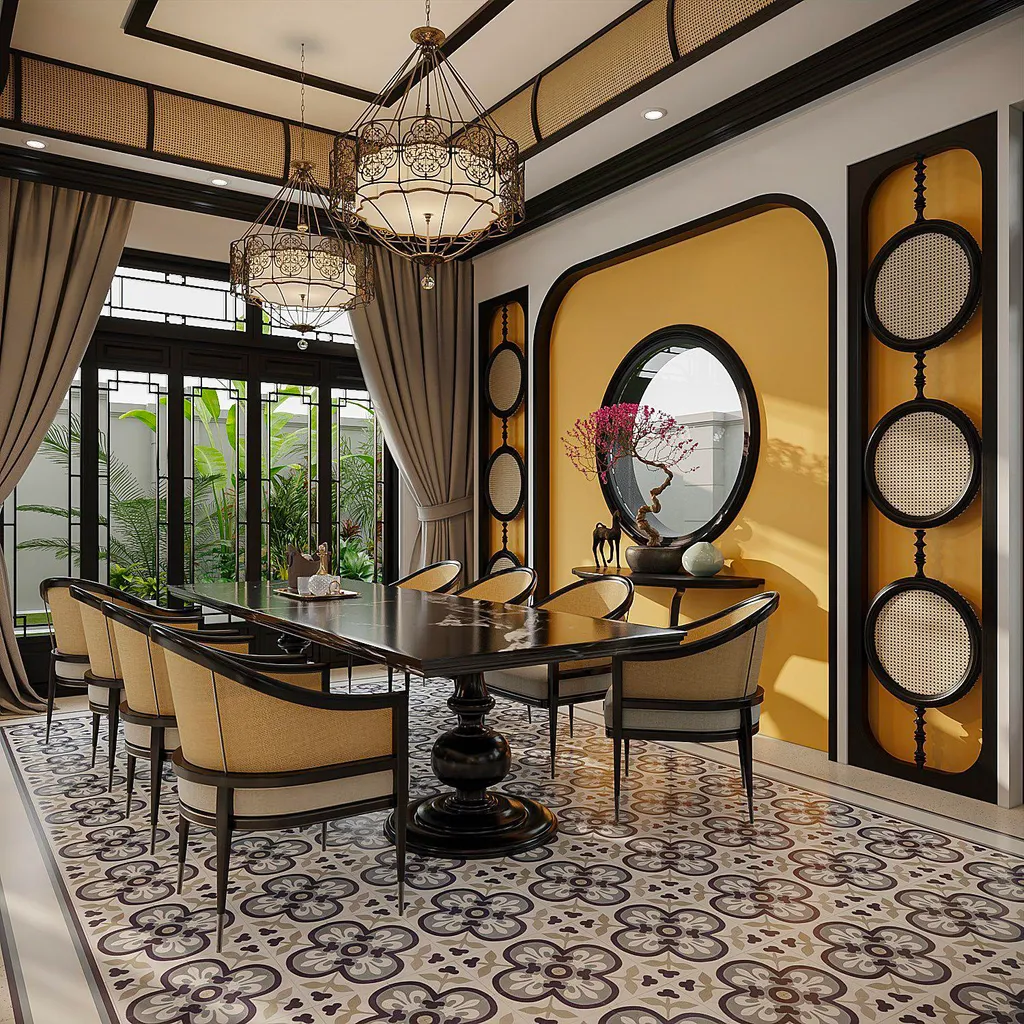 Phong cách thiết kế nội thất căn hộ kiểu indochine