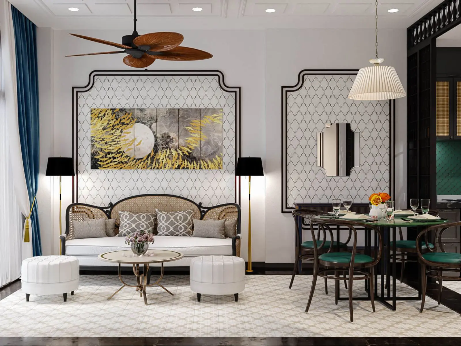 Phong cách thiết kế nội thất indochine mới lạ