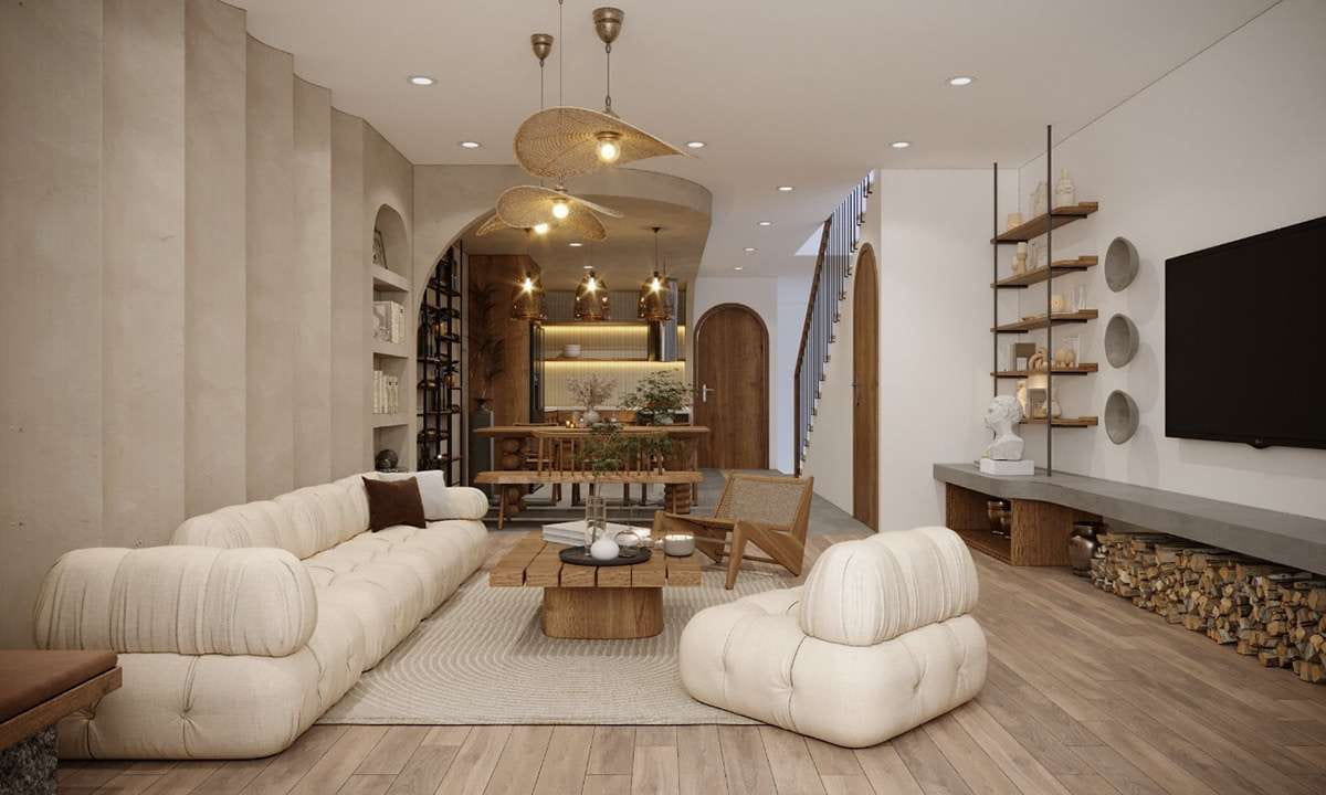 Phong cách thiết kế nội thất kiểu wabi sabi sang trọng