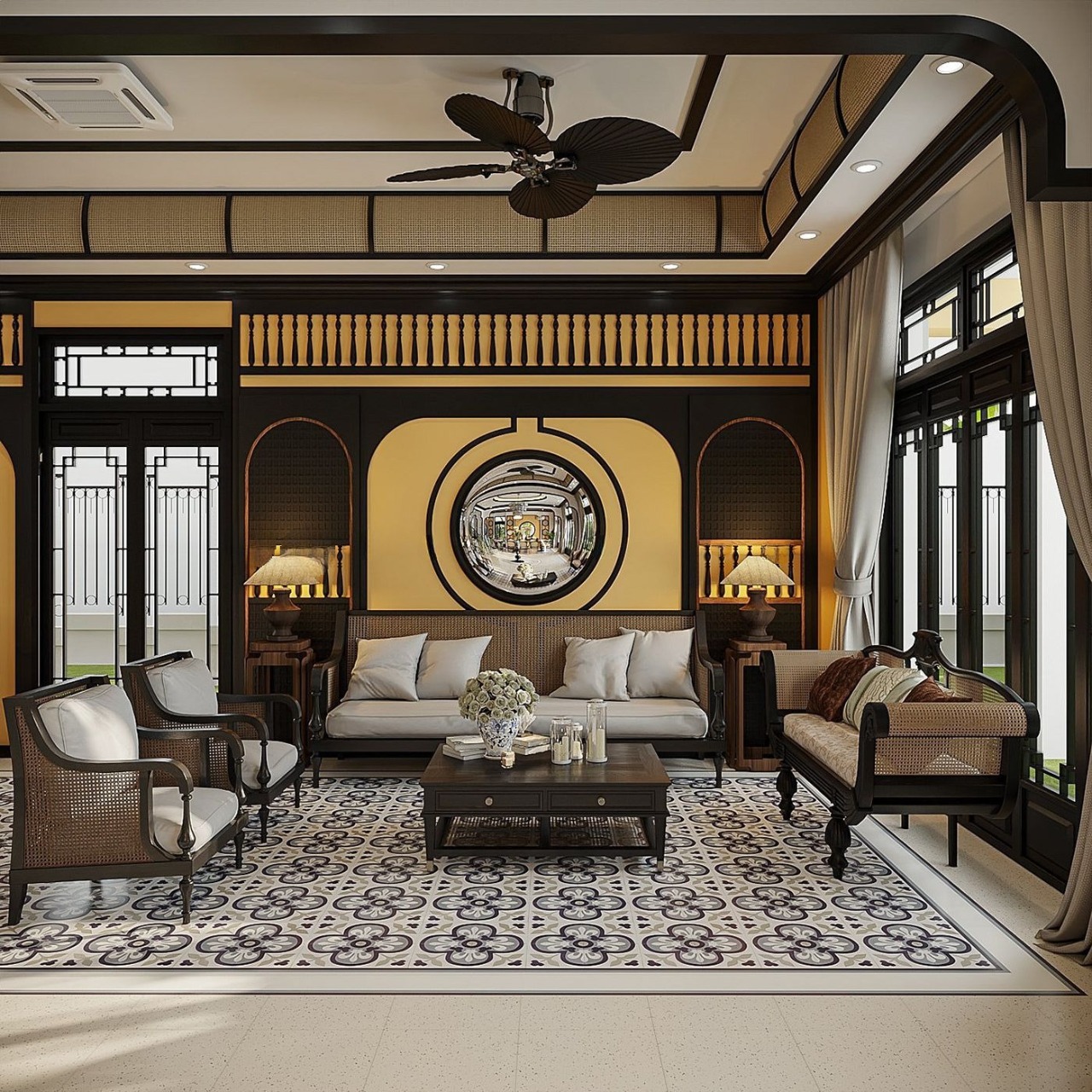Phong cách thiết kế nội thất nhà cấp 4 kiểu indochine