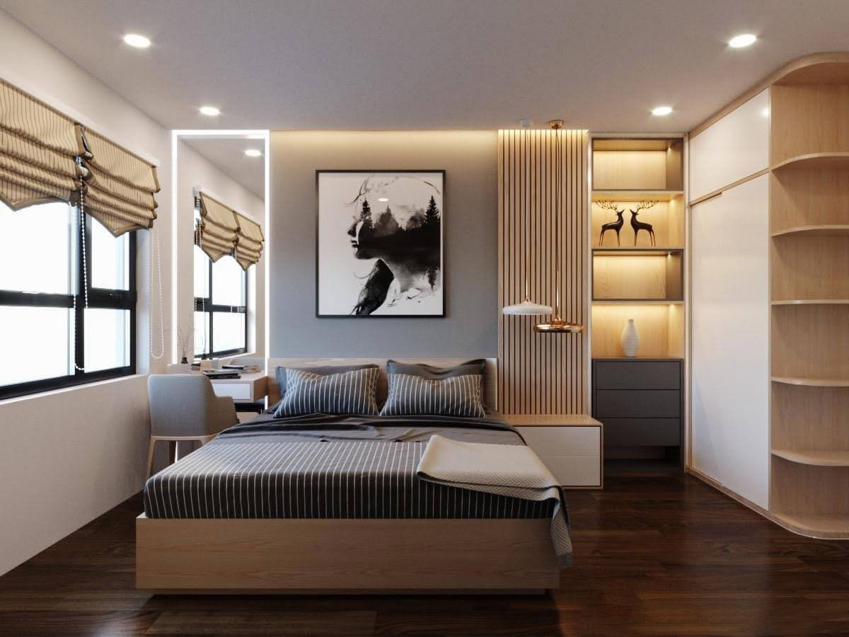 Phòng ngủ theo bảng màu melamine