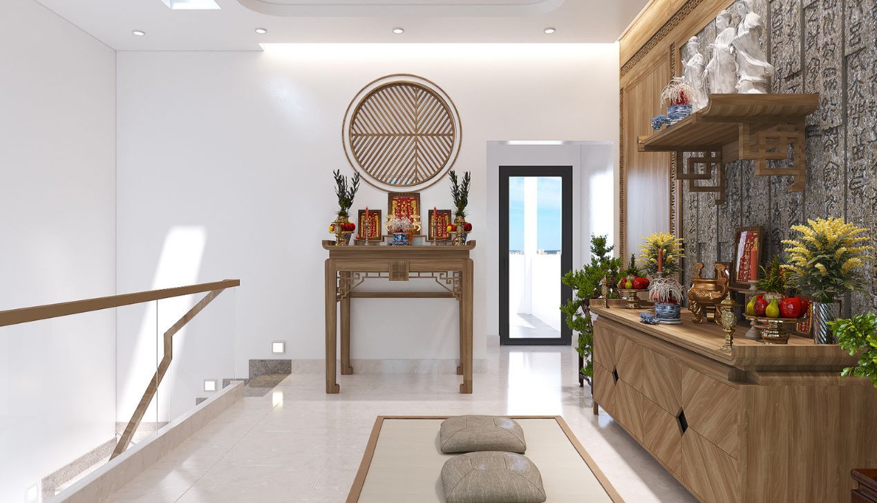 Phòng thờ cổ điển trong không gian mở