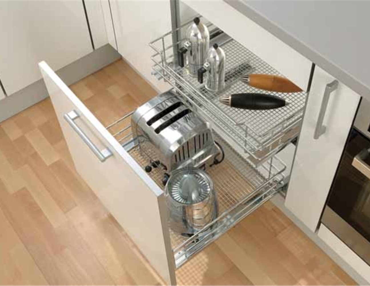 Phụ kiện inox âm tủ bếp
