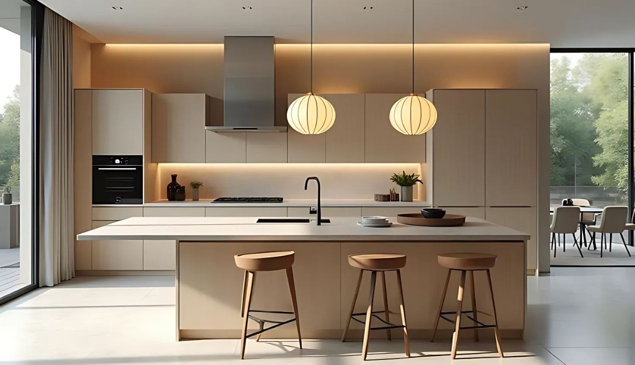 Quầy bar bếp bằng gỗ công nghiệp MDF