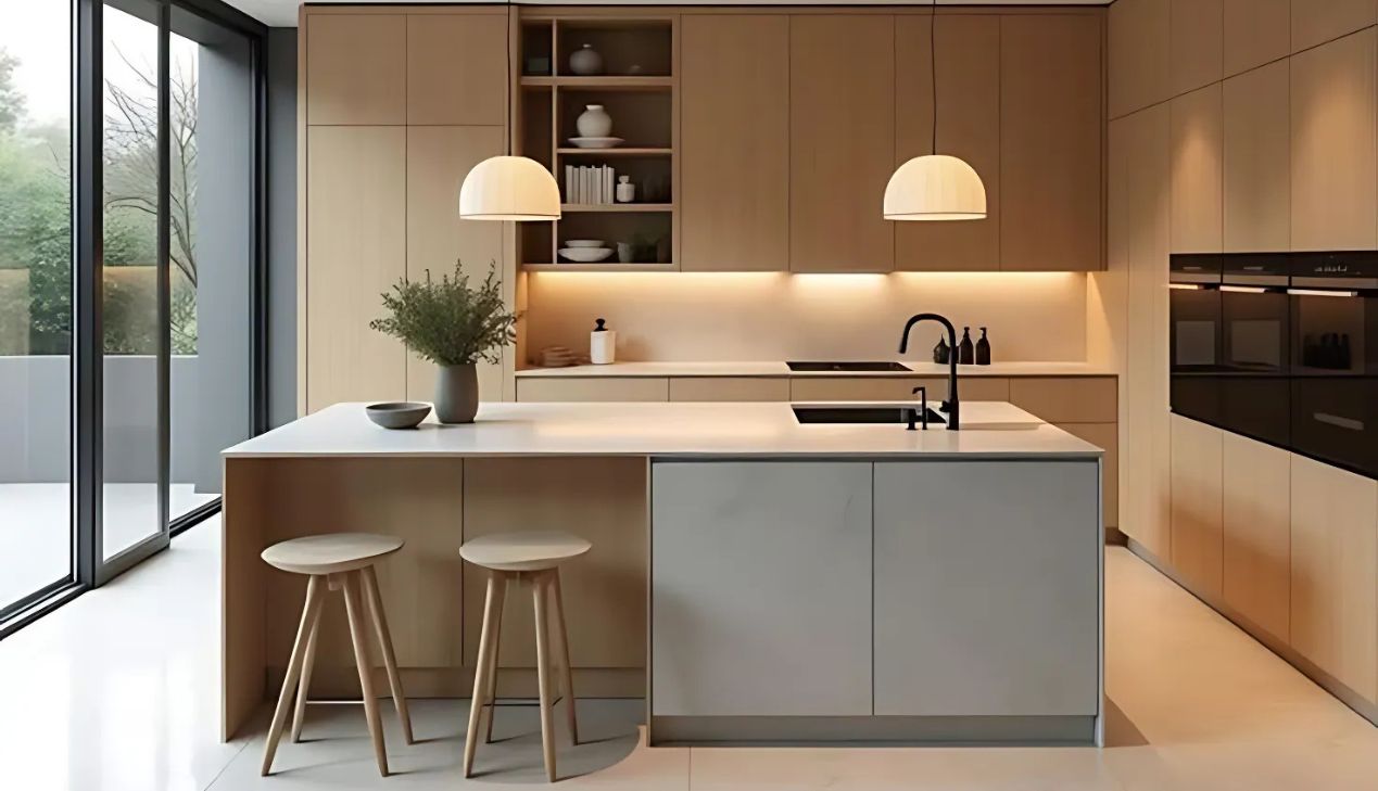 Quầy bar bếp bằng gỗ