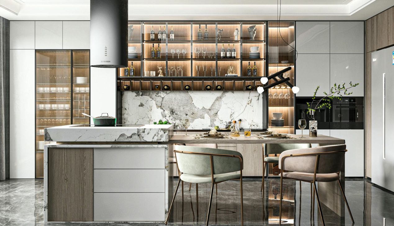 Quầy Bar Bếp Gỗ