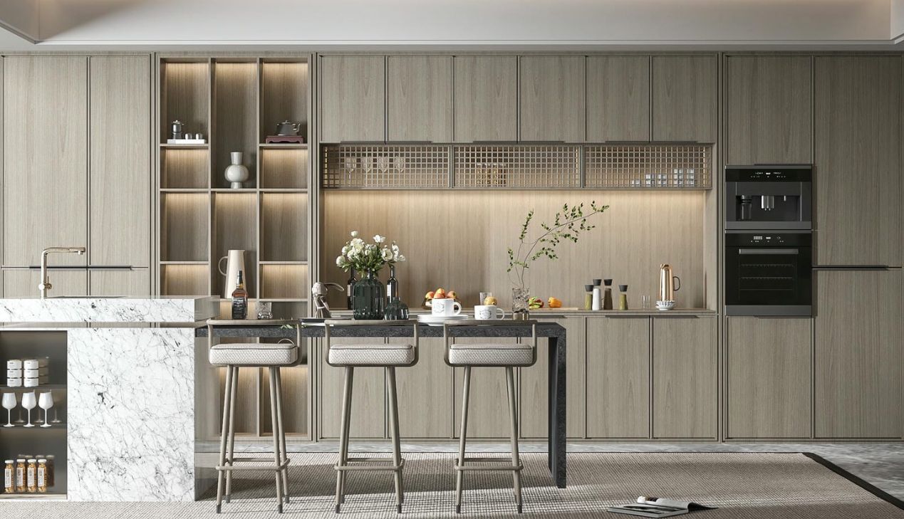 Quầy bar bếp mini trong chung cư