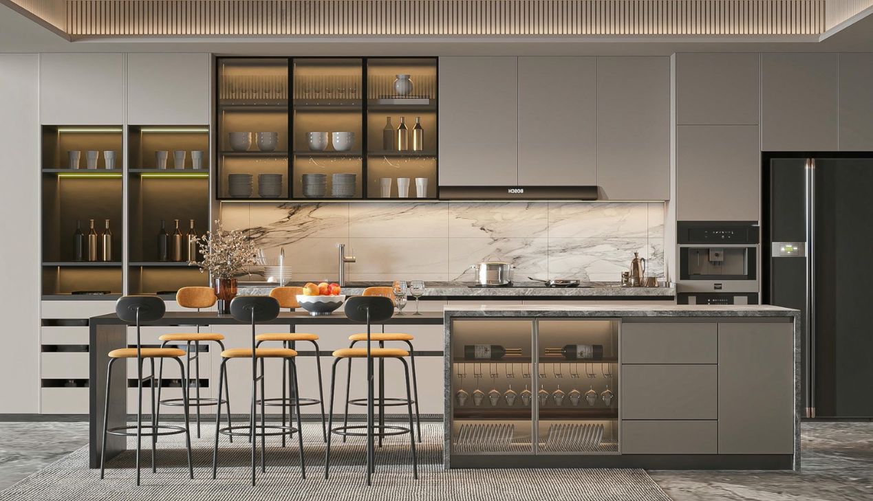 Quầy bar chung cư hiện đại