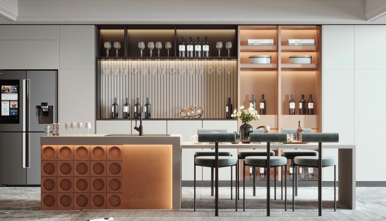 Quầy bar chung cư tiện dụng