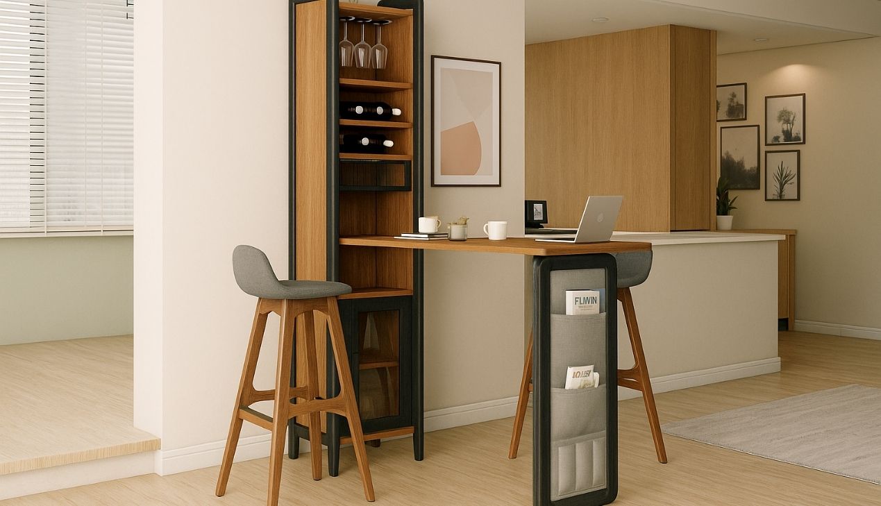 Quầy bar kết hợp tủ rượu