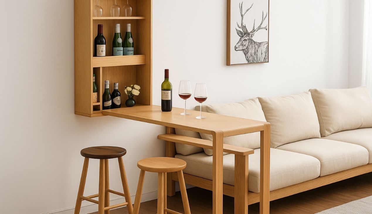 Quầy bar mini gỗ công nghiệp