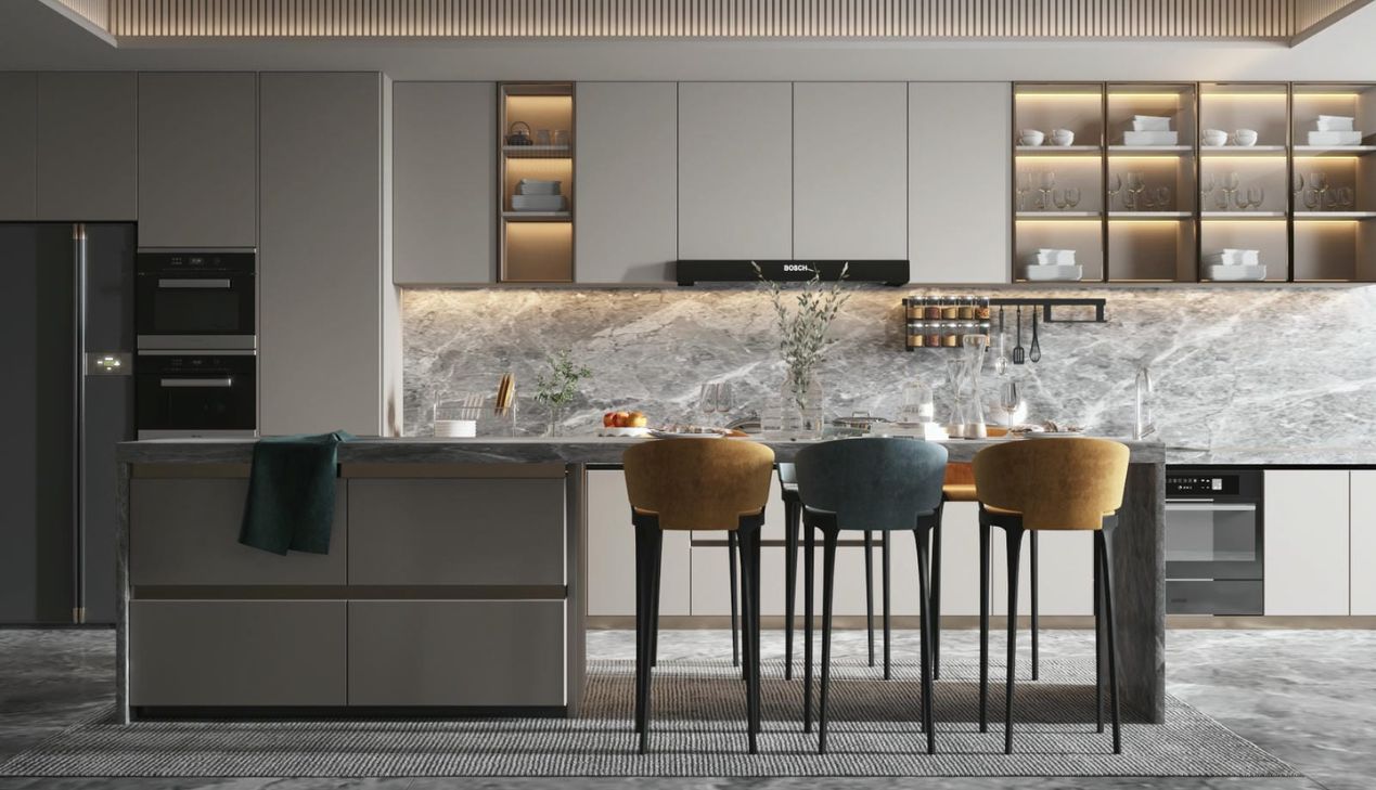 Quầy bar nhỏ xinh cho căn hộ hiện đại