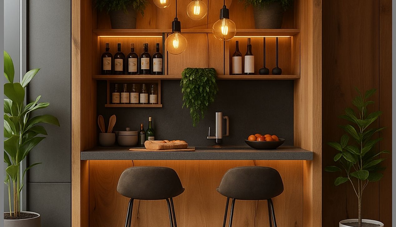 Quầy bar phòng khách hiện đại