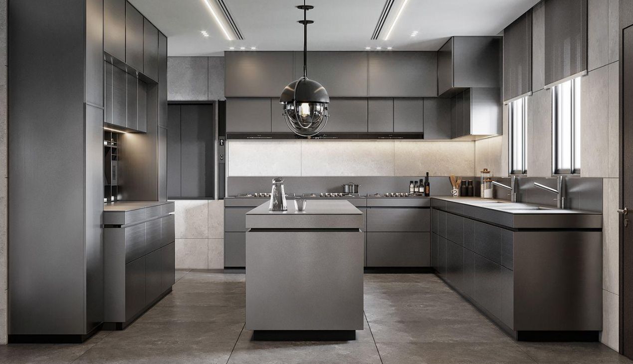 Quầy bếp inox sang trọng