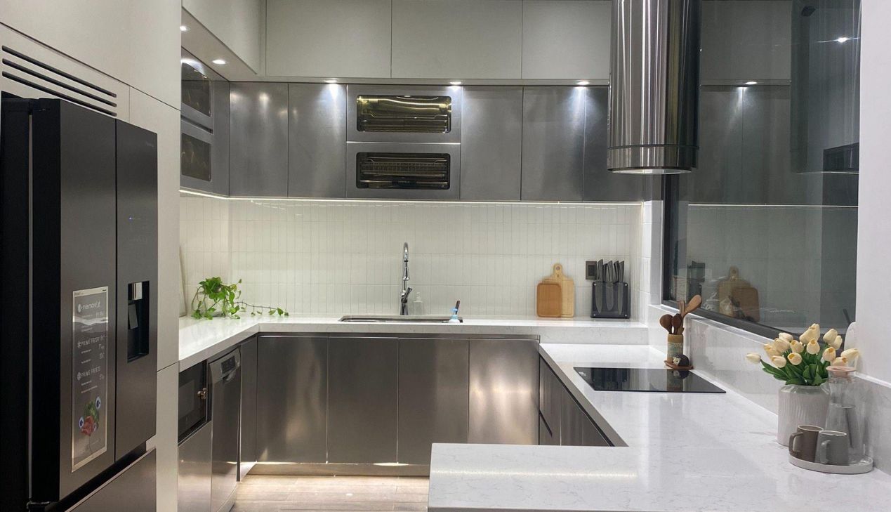 Quầy inox cho bếp hiện đại