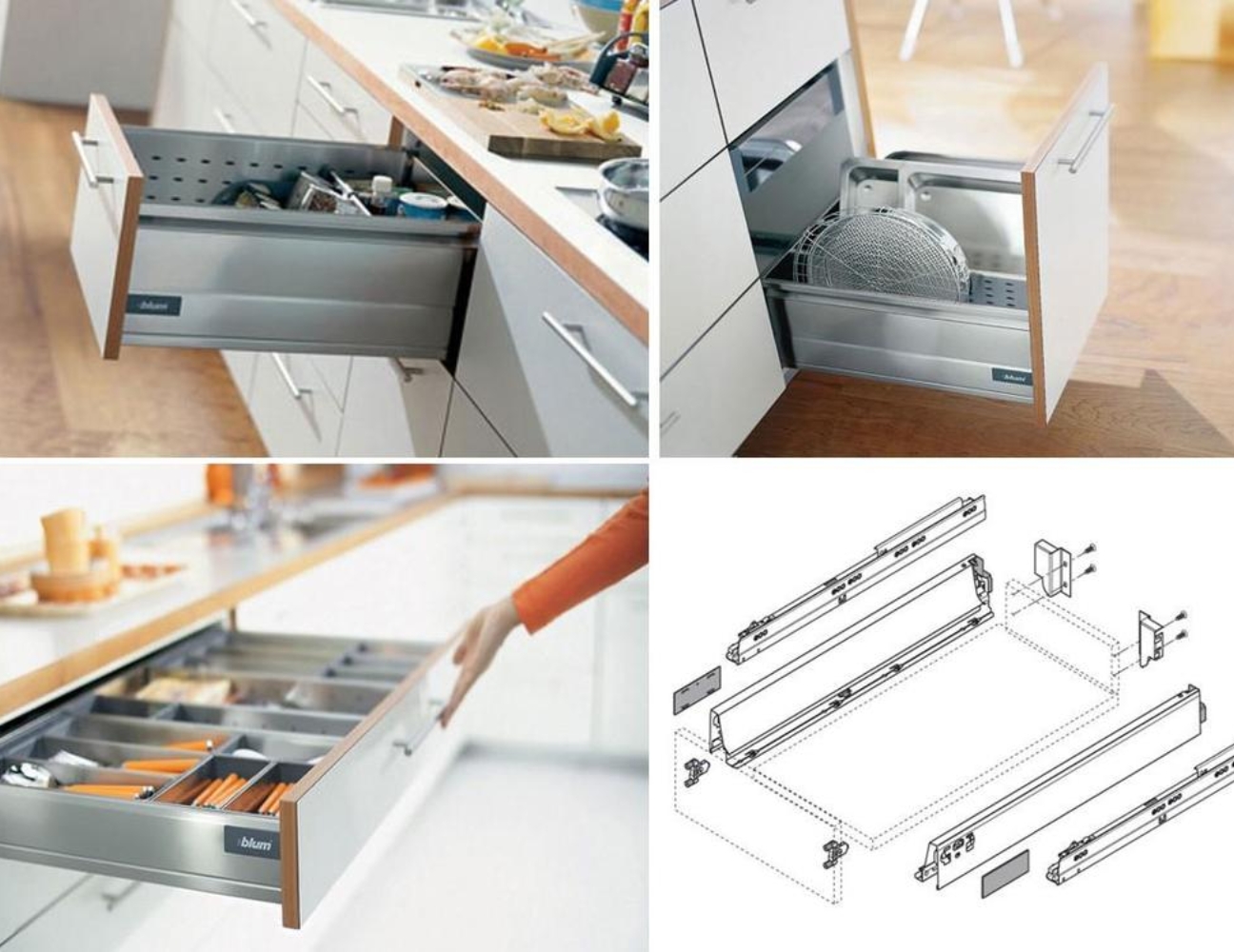 Ray trượt âm giảm chấn inox