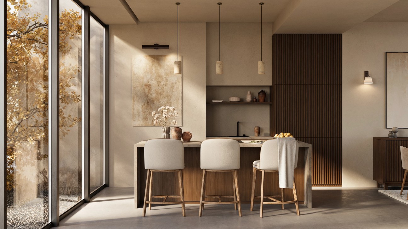 Thiết kế bếp tân cổ điển kết hợp bàn đảo Thiết kế bếp tân cổ điển kết hợp bàn đảo