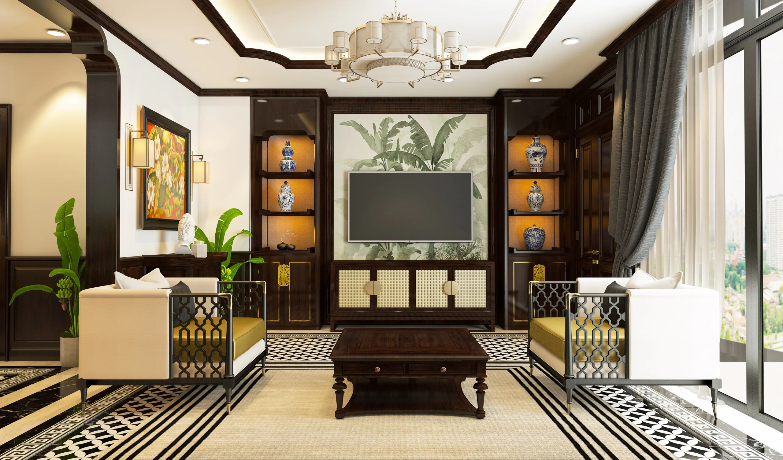 Thiết kế nội thất nhà kết hợp phong cách indochine