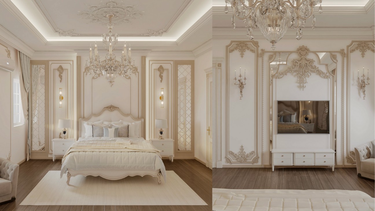 Thiết kế phòng ngủ Victorian với giường bốn cọc