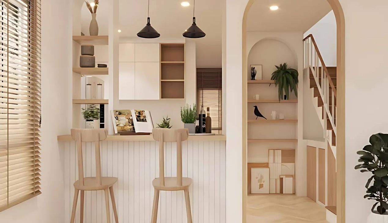 Thiết kế quầy bar gỗ nhỏ