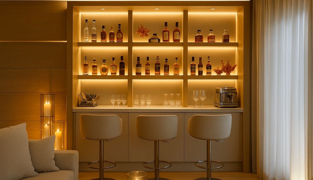 Thiết kế quầy bar nhỏ trong phòng khách