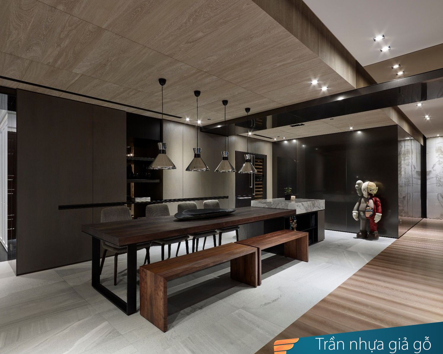 Trần picomat màu gỗ