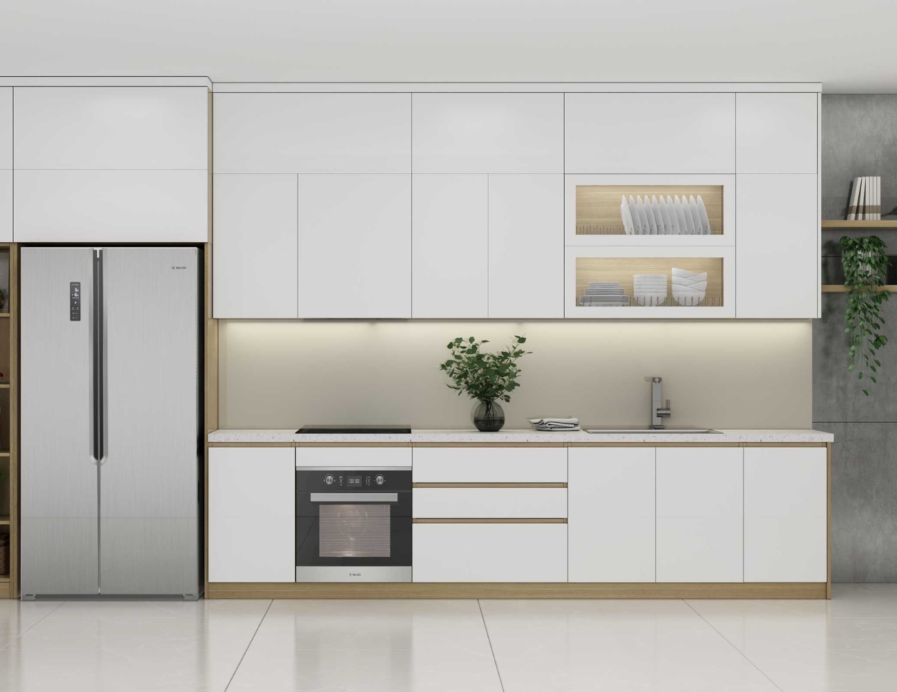 Tủ bếp acrylic bền đẹp theo thời gian