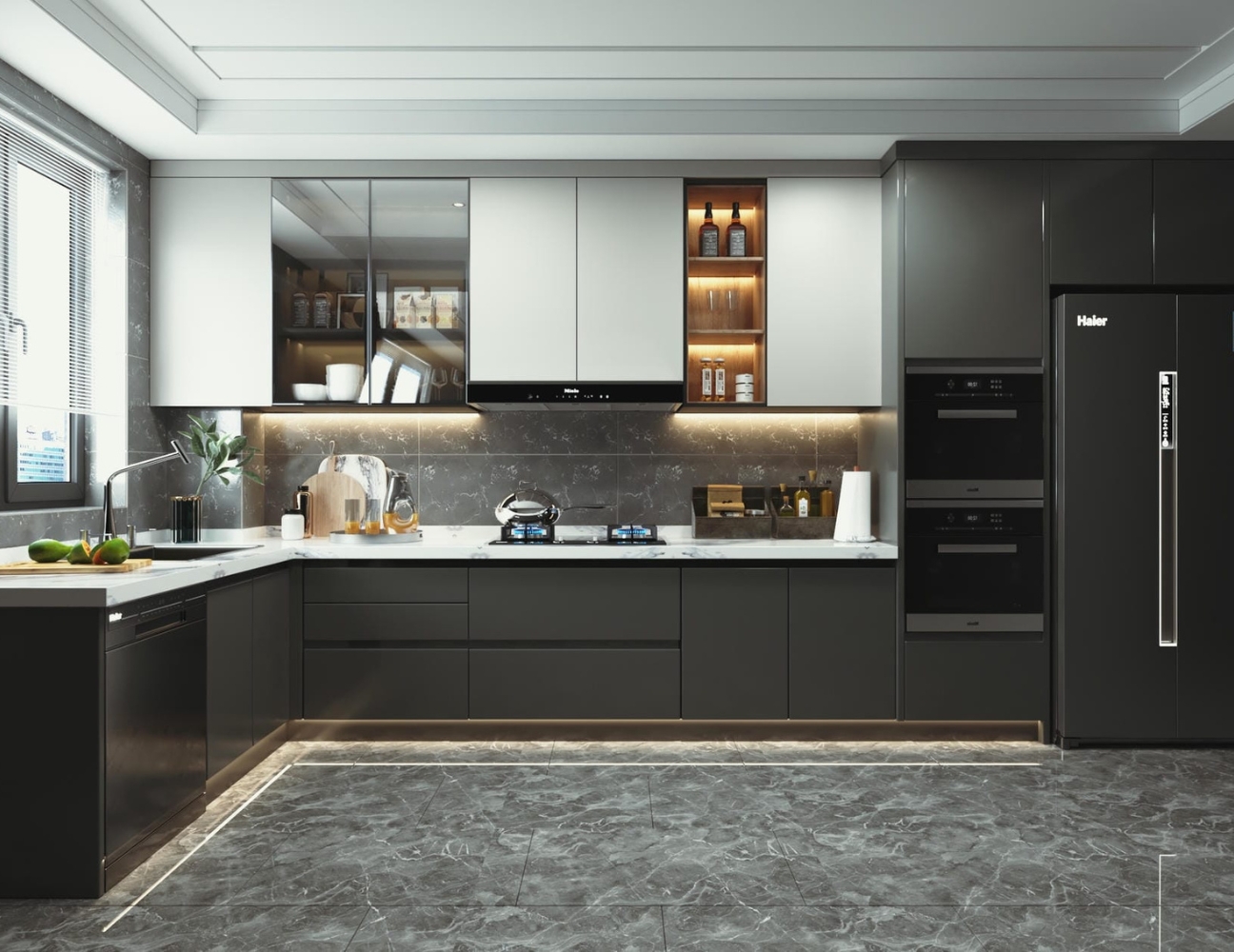 Tủ bếp acrylic khung inox đẹp bền