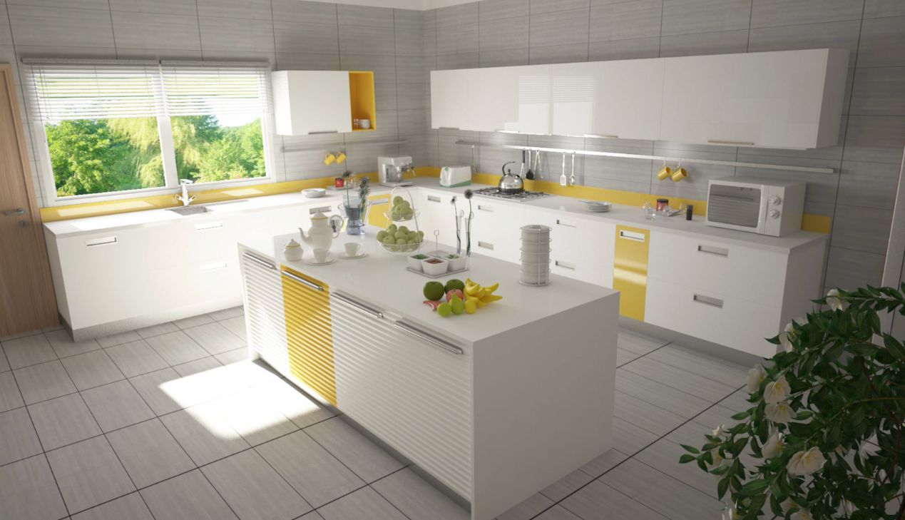 Tủ bếp cánh nhôm chống trầy xước