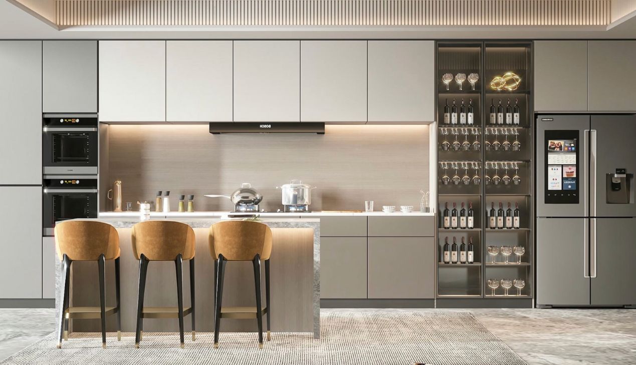 Tủ bếp cánh nhựa phủ melamine