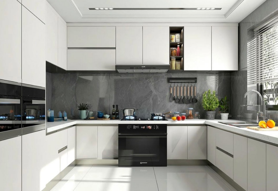 Tủ bếp chữ U phong cách hiện đại tối giản Tủ bếp chữ U phong cách hiện đại tối giản
