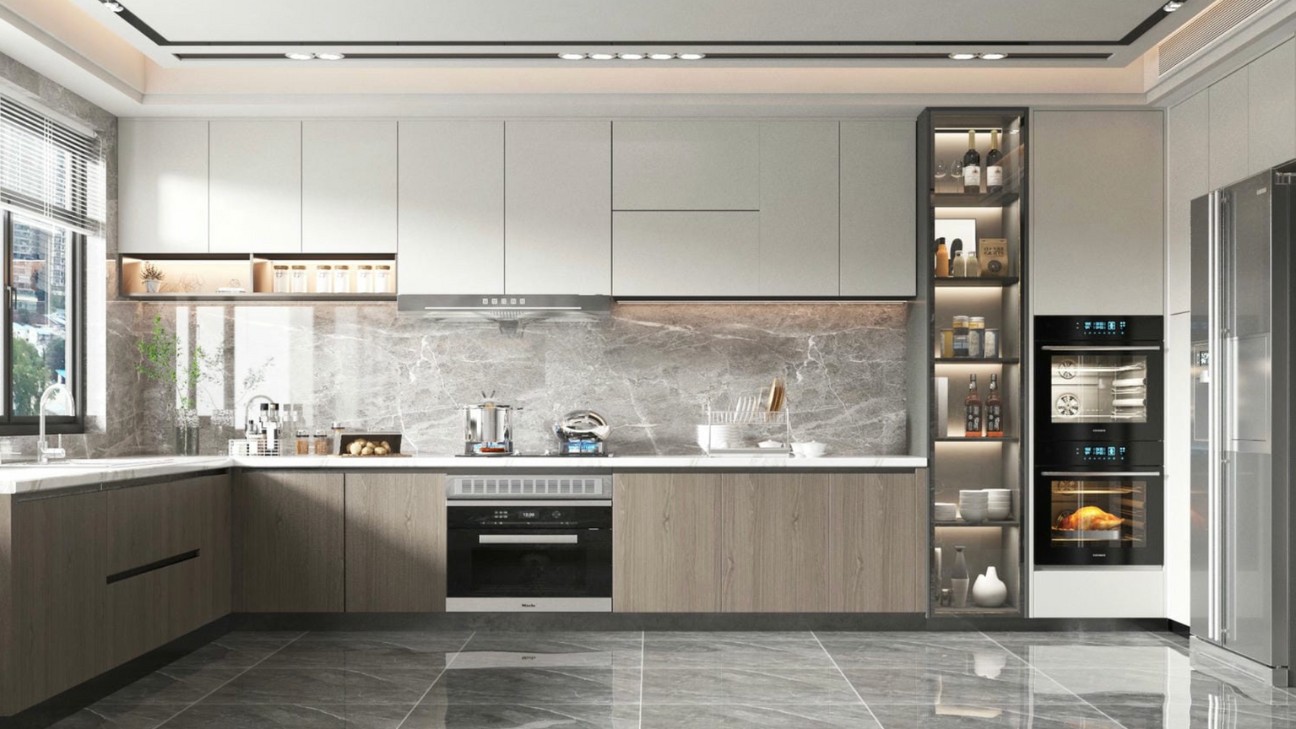 Tủ bếp chữ U tối giản Scandinavian Tủ bếp chữ U tối giản Scandinavian