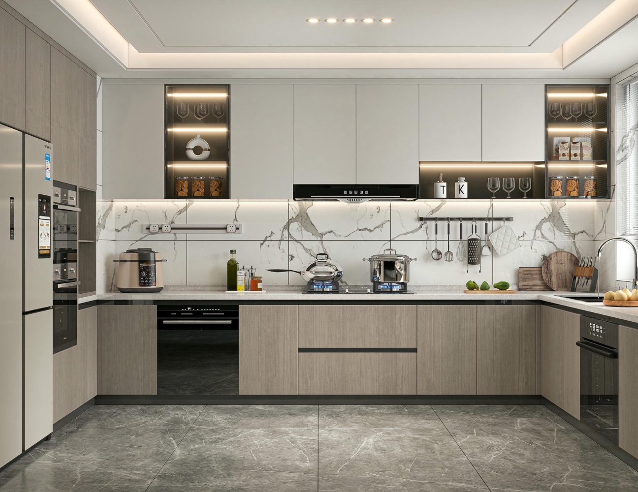 Tủ bếp composite giả vân gỗ