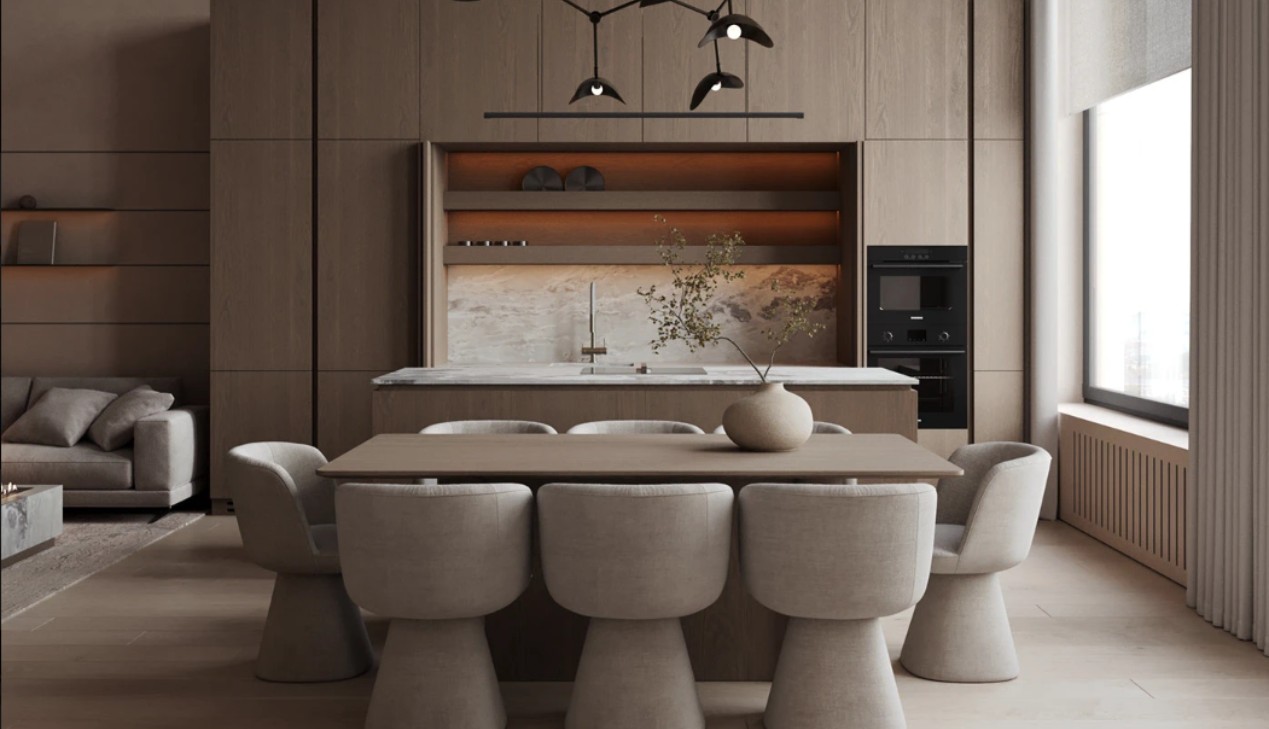 Tủ bếp gỗ veneer cao cấp Tủ bếp gỗ veneer cao cấp