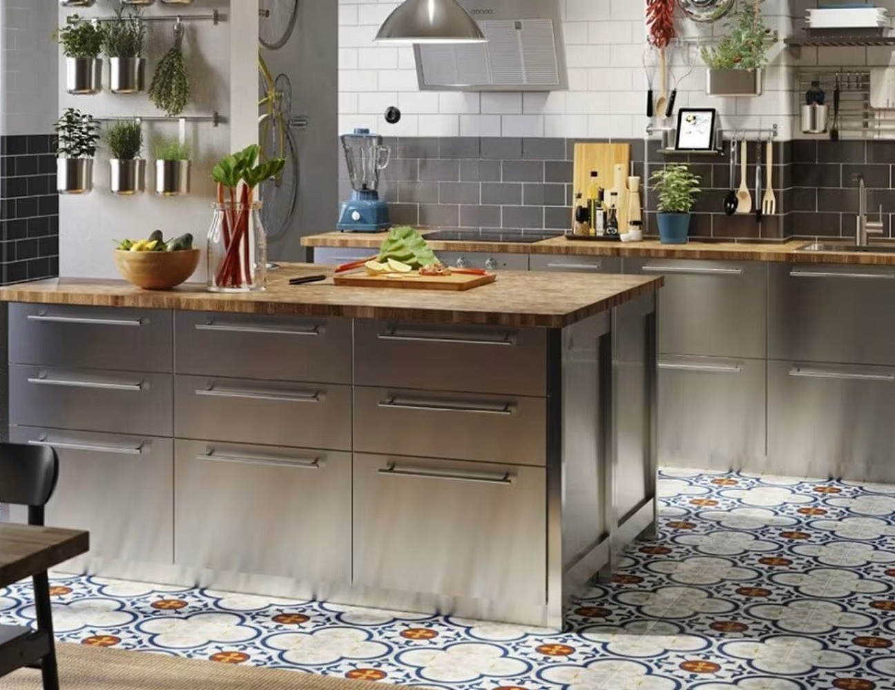 Tủ bếp inox có đảo bếp
