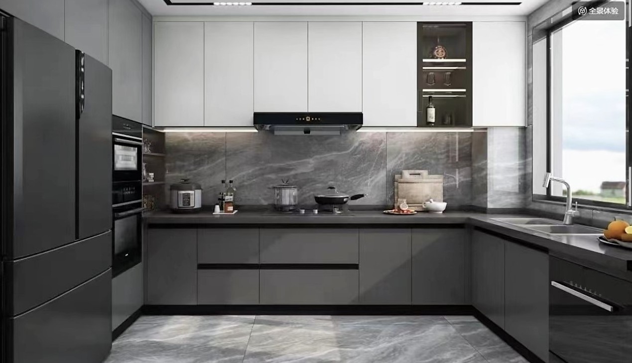 Tủ bếp Inox kết hợp gỗ