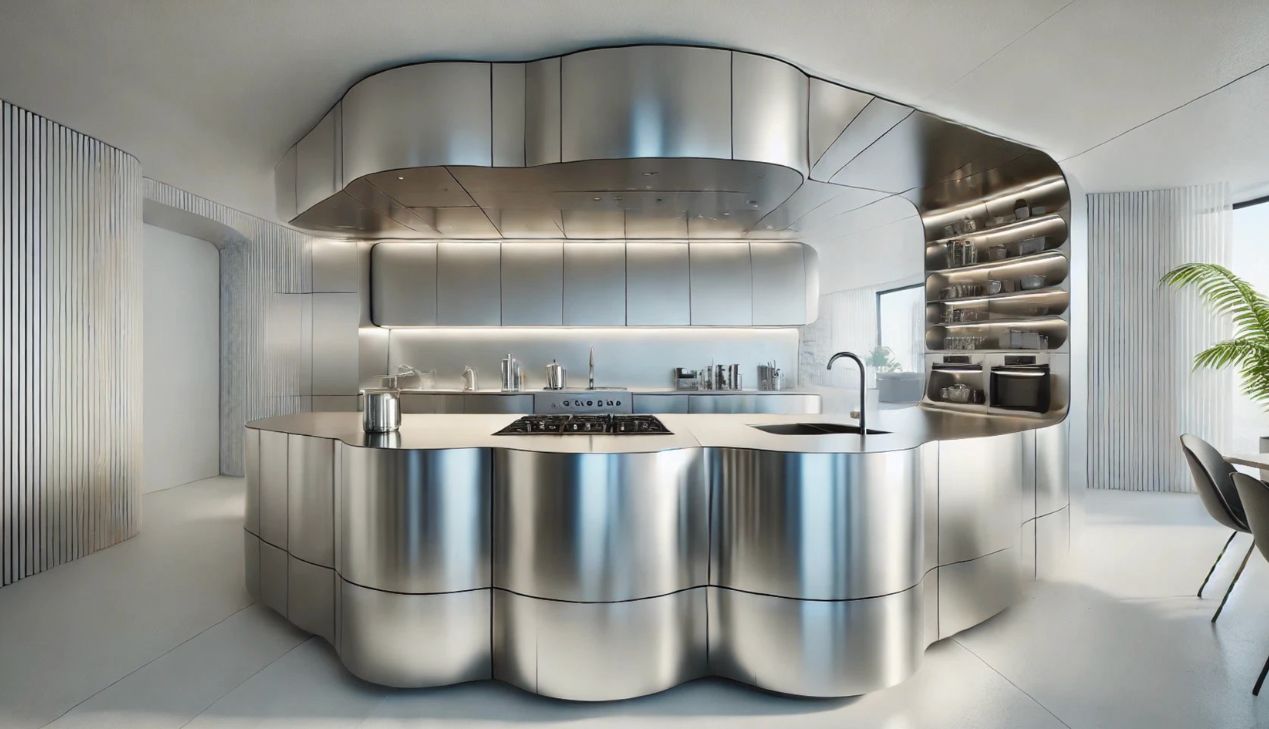 Tủ bếp inox nhập khẩu bóng mờ