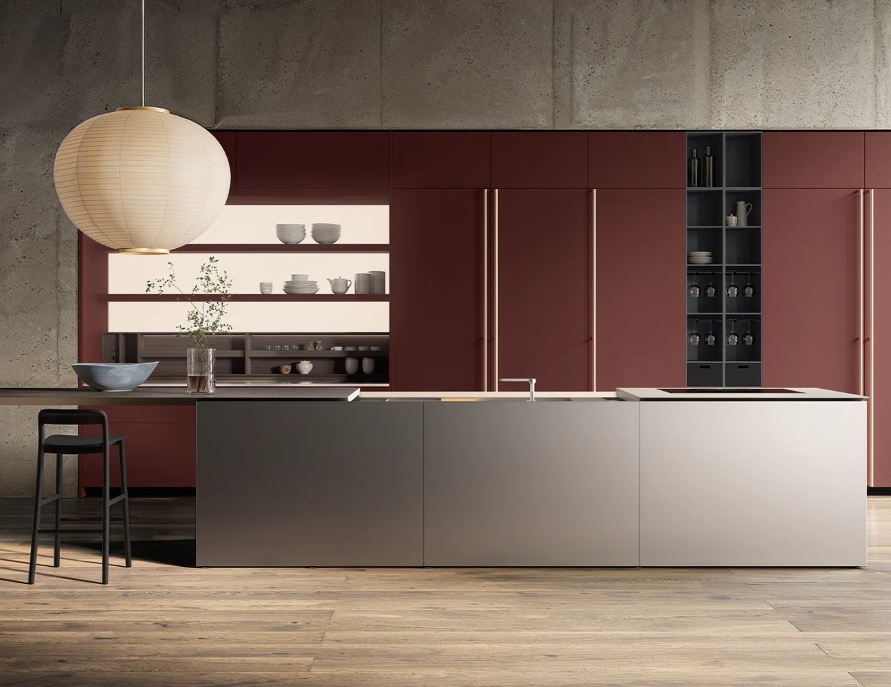 Tủ bếp inox thiết kế đơn giản