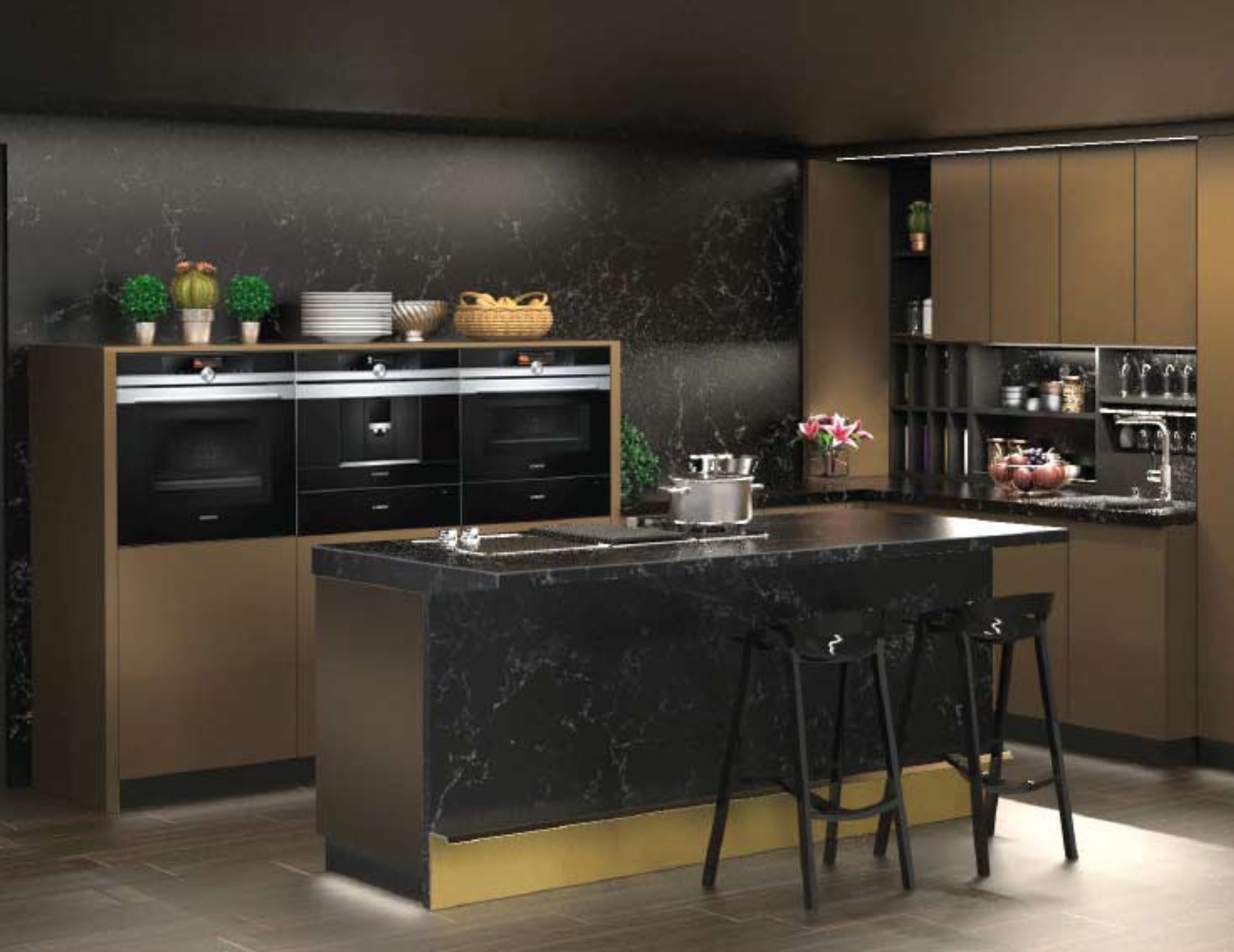 Tủ bếp inox thiết kế tinh gọn