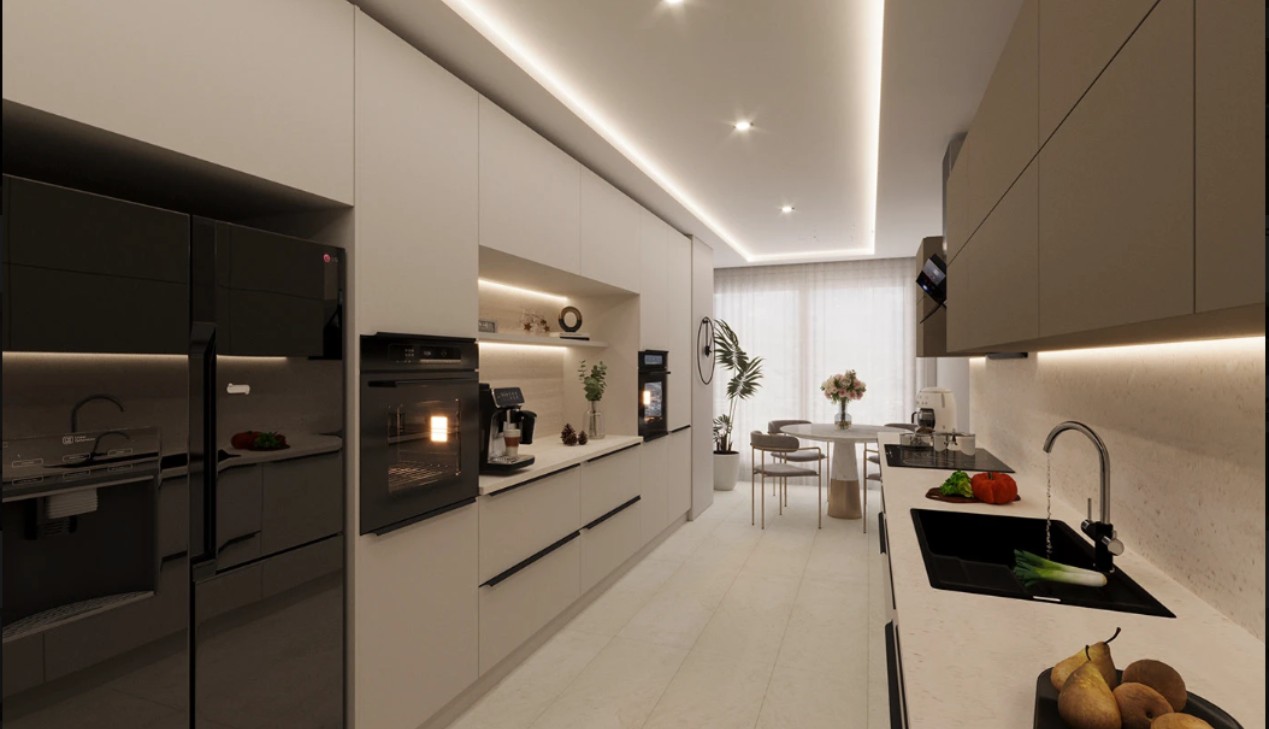 Tủ bếp kết hợp tủ lạnh
