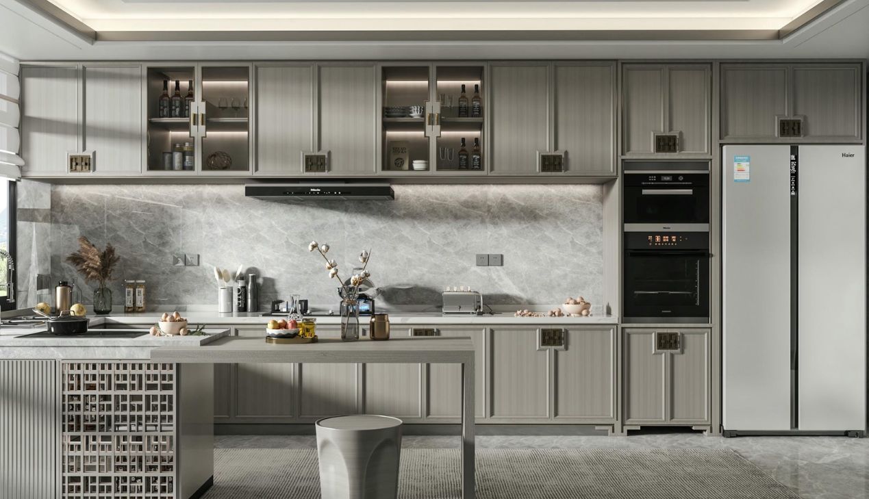 Tủ bếp khung inox gỗ chống mối mọt