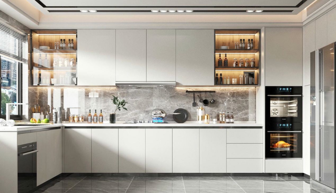 Tủ bếp khung inox nhựa cho nhà phố