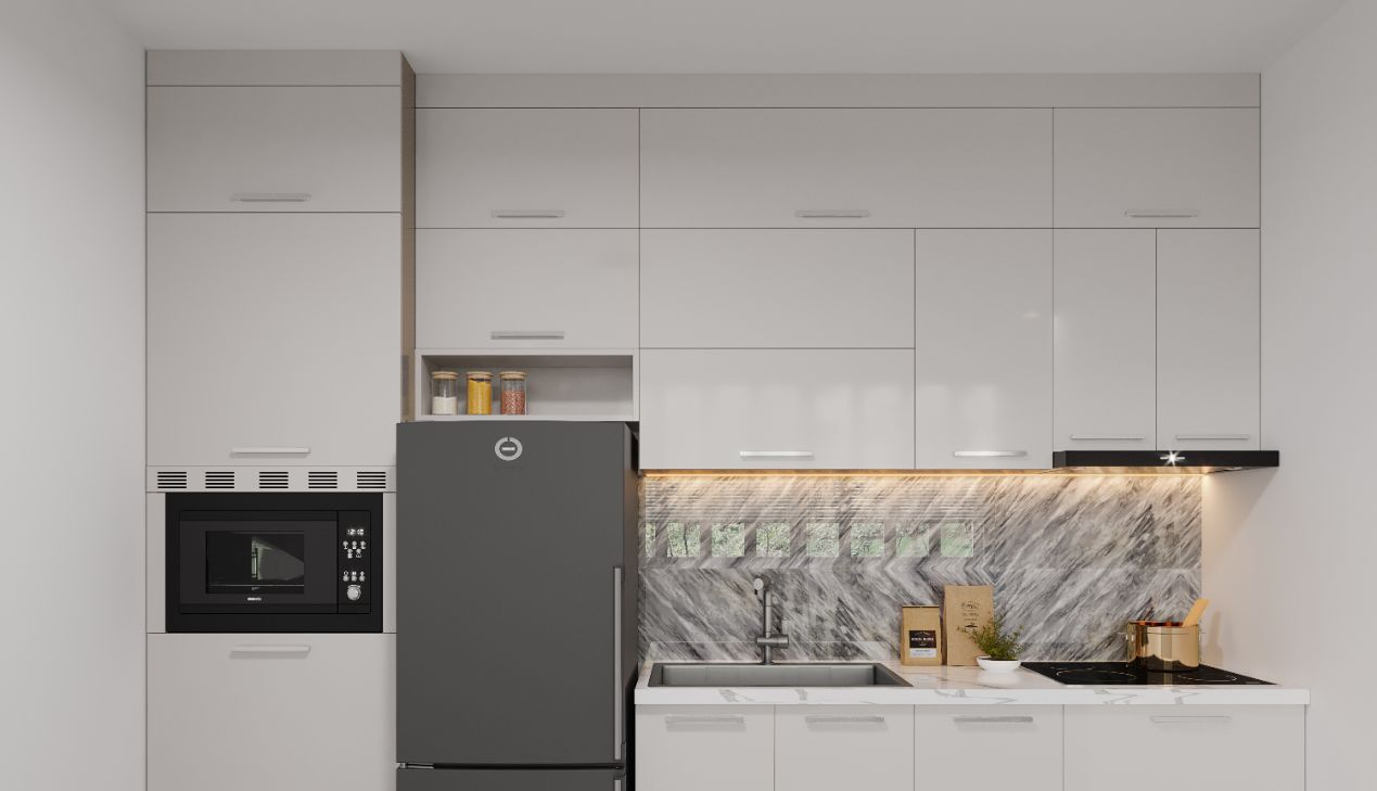 Tủ bếp kịch trần cho căn hộ nhỏ