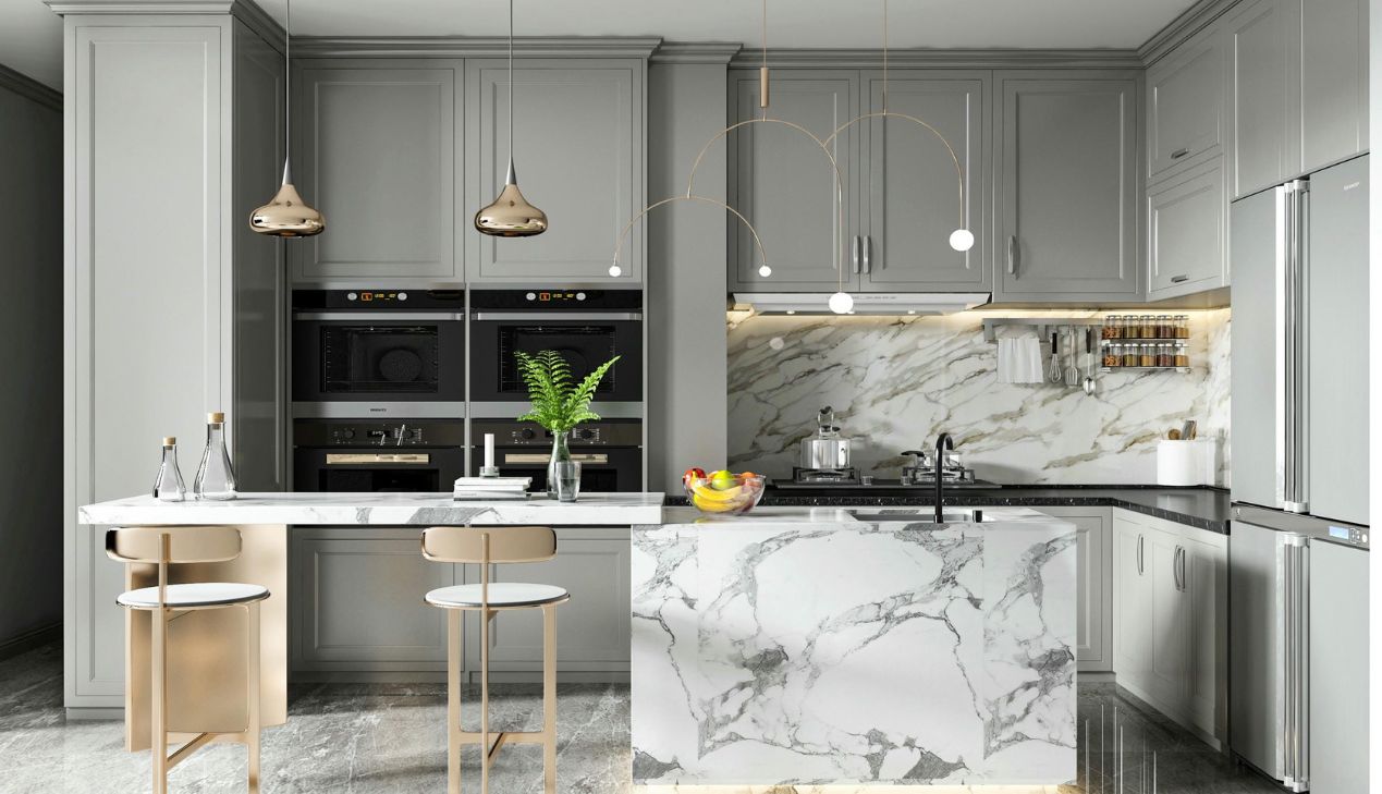 Tủ bếp kịch trần tiết kiệm diện tích